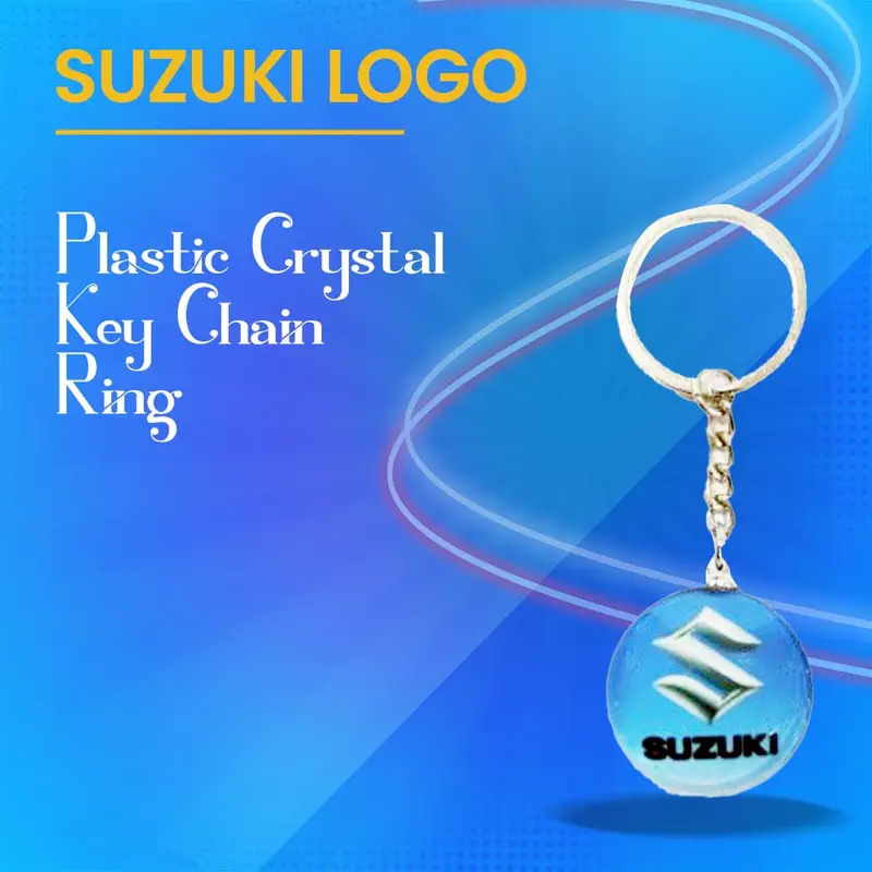 Suzuki Logo Plastic Crystal Keychain Ring 1