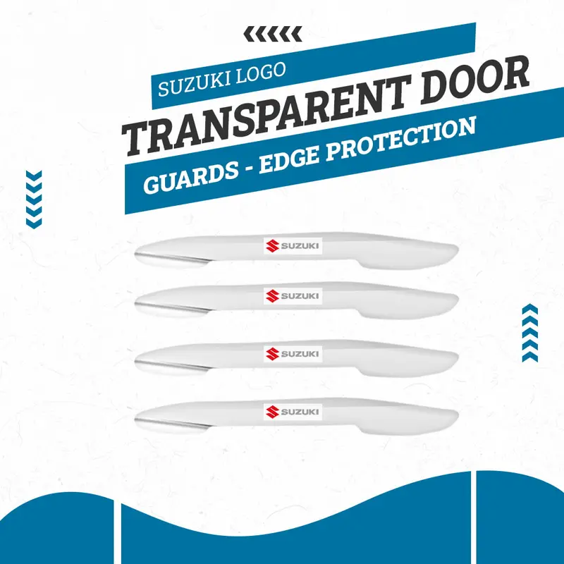 Suzuki Logo Transparent Door Guards - Edge Protection Anti-Scratch Buffer Strip 1
