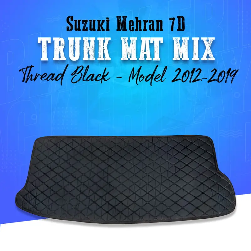 Suzuki Mehran 7D Trunk Mat Mix Thread Black 2012 - 2019 1