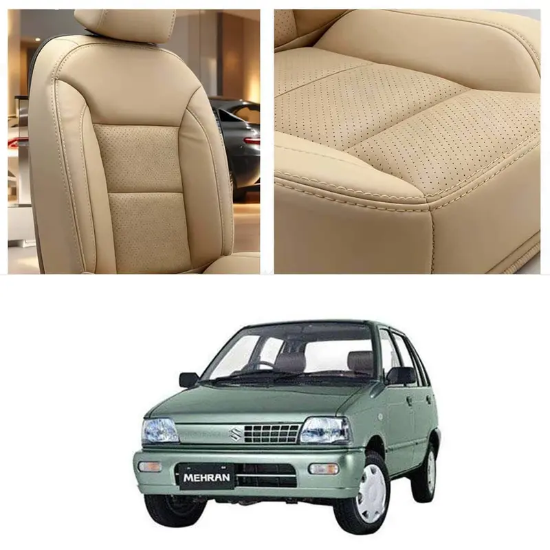 Suzuki Mehran Diamond Cut Black Beige Seat Covers 1988 - 2021 1