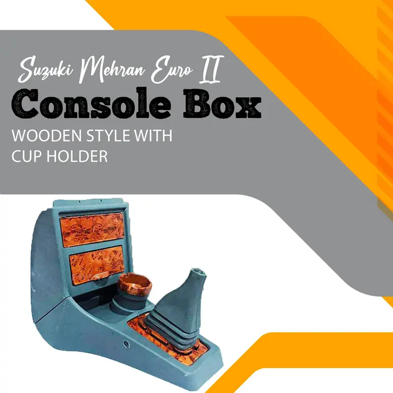 Suzuki Mehran Euro Ii Console Box Wooden Style With Cup Holder 1