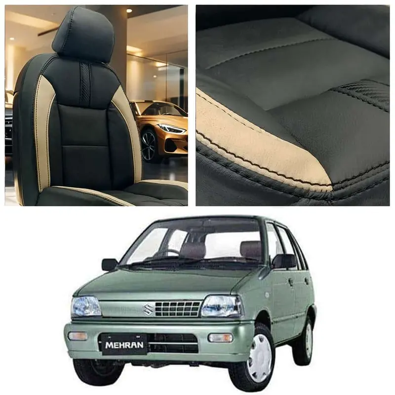 Suzuki Mehran Type R Black Beige Seat Covers 1988 - 2021 1