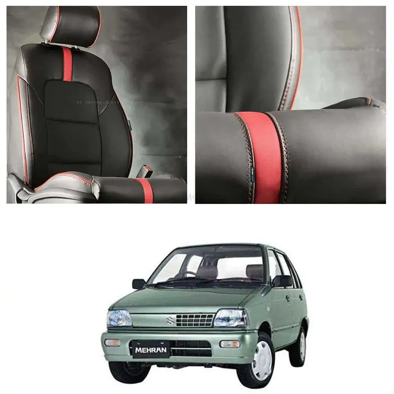 Suzuki Mehran Type R Black Red Seat Covers 1988 - 2021 1
