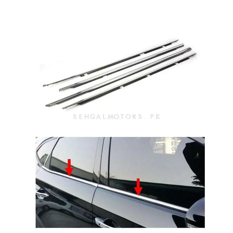 Suzuki Mehran Window Weather Strip 1991 - 2024 - Chrome 4 Pcs 2