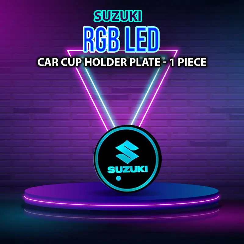 Suzuki Rgb Led Car Cup Holder Plate - 1 Piece 1