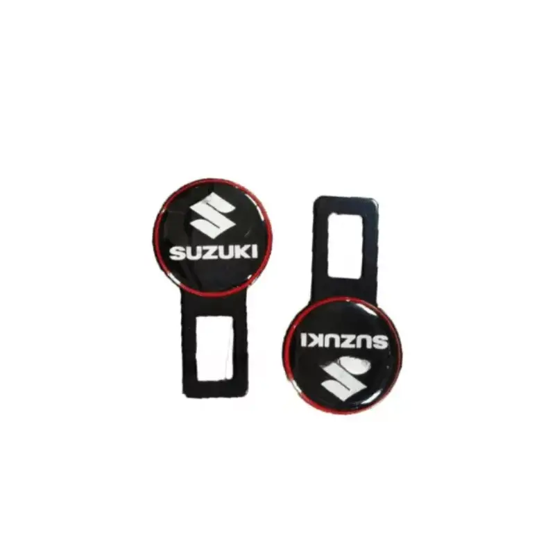Suzuki Seat Belt Clip Metal Black With Red Line (Pair) 1