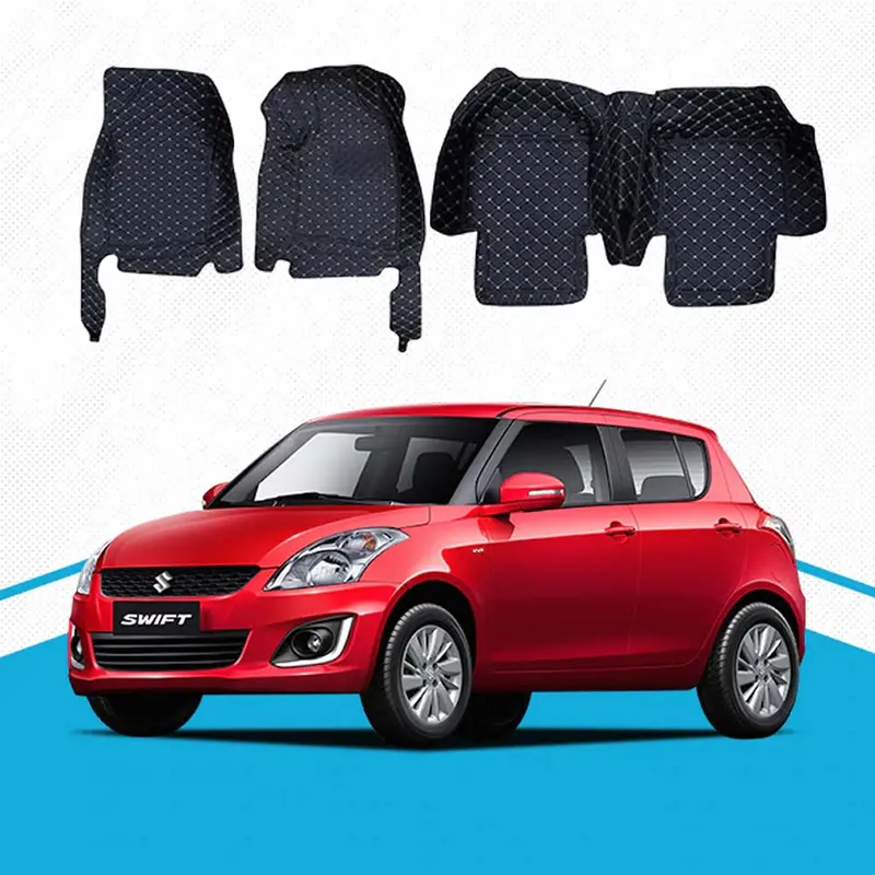 Suzuki Swift 7D Eco Floor Mat Black (With Multi Color Stitch) 3Pcs Model 2021-20224 2