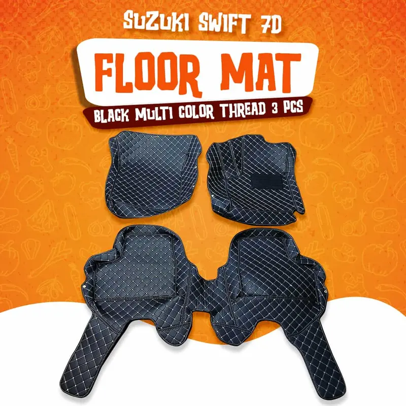 Suzuki Swift 7D Floor Mats - Black - 3 Pcs Set 2010 - 2021 1