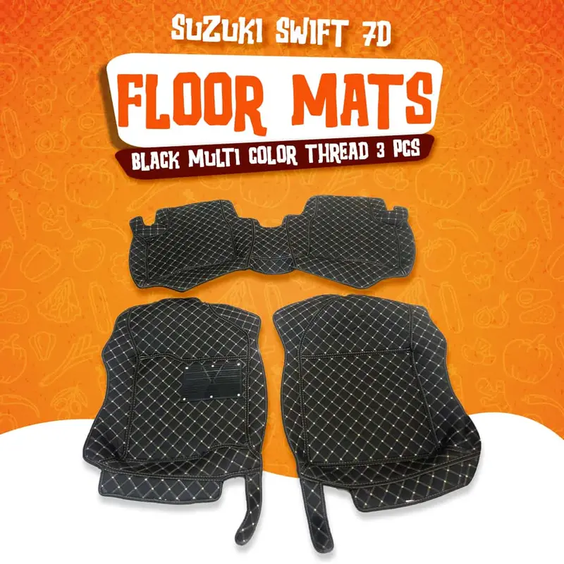 Suzuki Swift 7D Floor Mats - Black - 3 Pcs Set 2022 - 2025 1