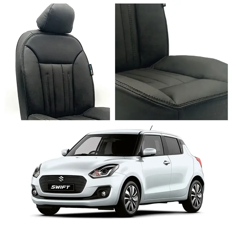 Suzuki Swift Audi Design Black Seat Covers 2022 - 2024 1