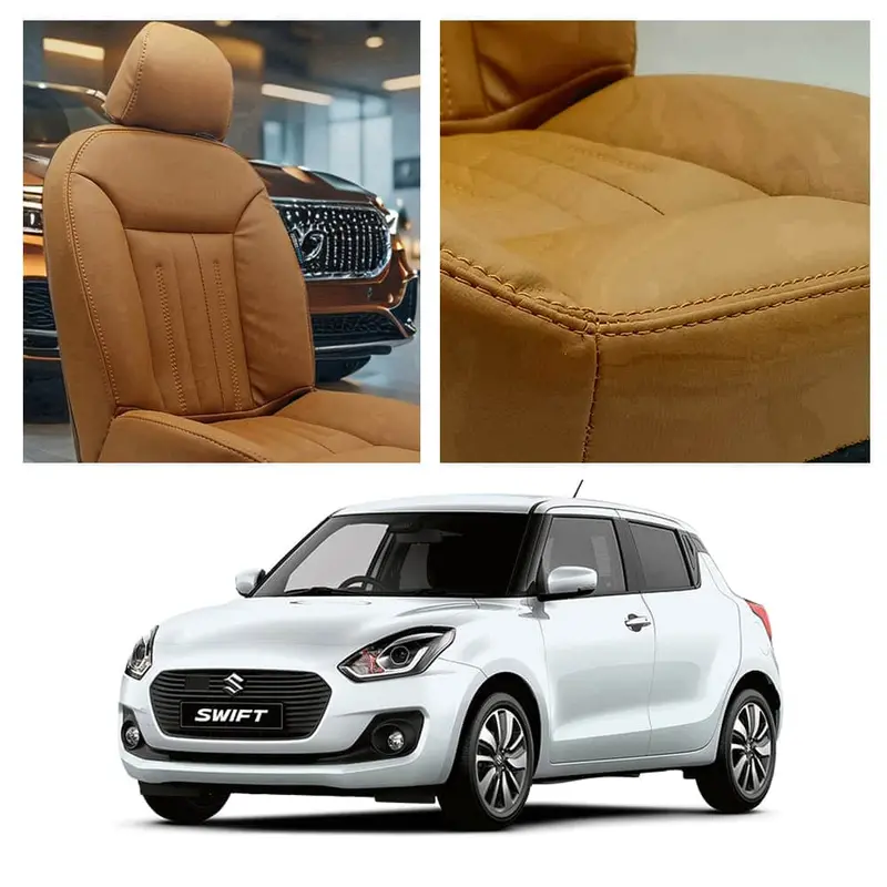 Suzuki Swift Audi Design Brown Seat Covers 2022 - 2024 1