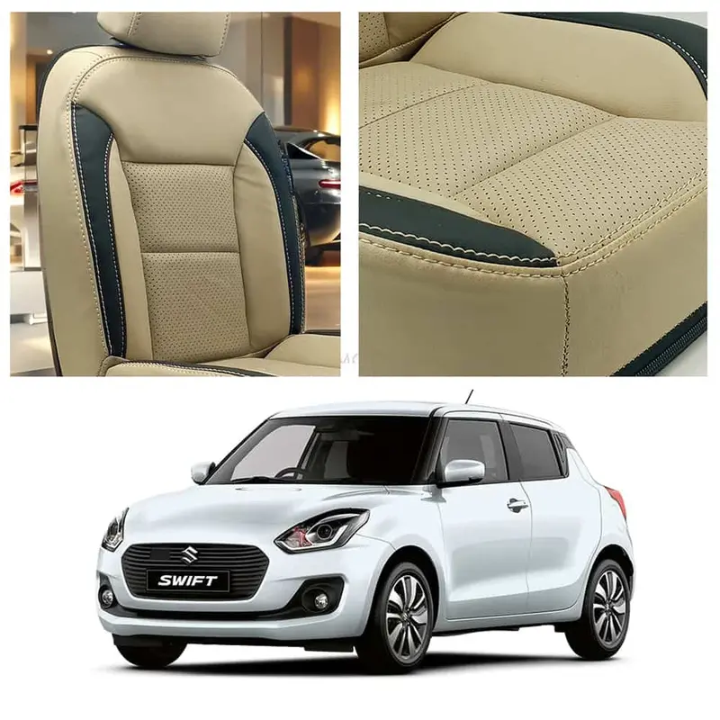 Suzuki Swift Breathable Beige Black Seat Covers 2022 - 2024 1