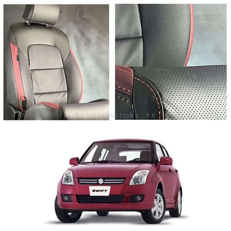 Suzuki Swift Breathable Black Red Seat Covers 2010 - 2018 1