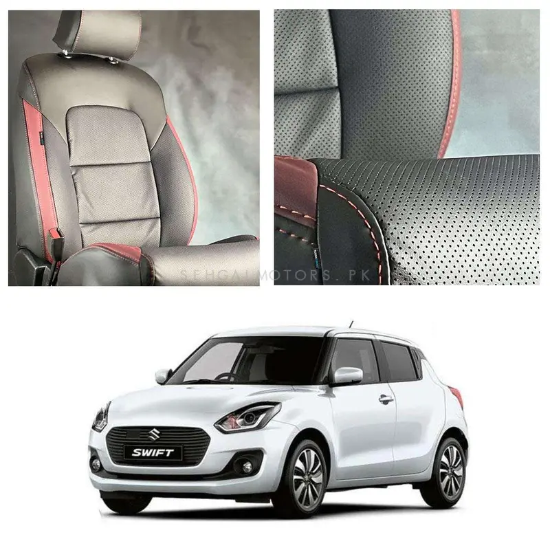 Suzuki Swift Breathable Black Red Seat Covers 2022 - 2024 1