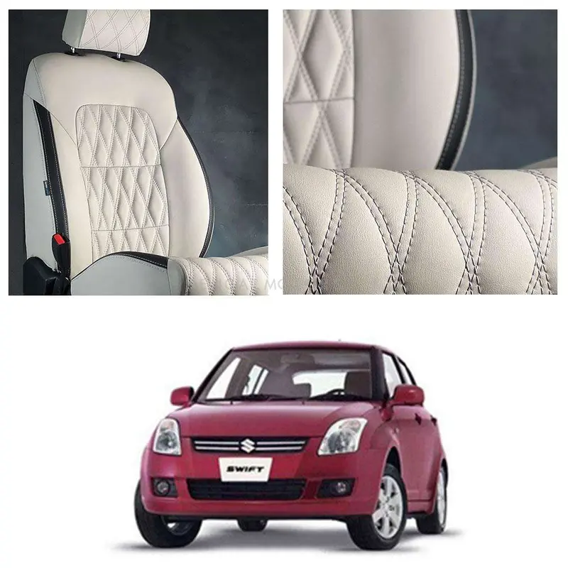 Suzuki Swift Diamond Cut Beige Black Seat Covers 2010 - 2018 1