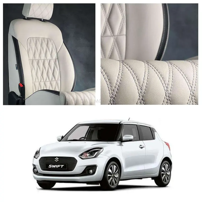 Suzuki Swift Diamond Cut Beige Black Seat Covers 2022 - 2024 1