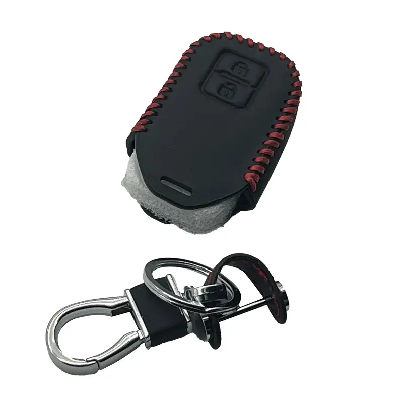 Suzuki Swift Leather Key Cover Keychain Ring Black 2022 - 2024 - - 2 Button 2