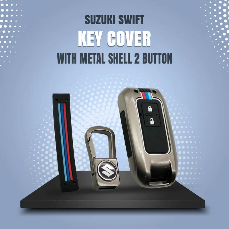 Suzuki Swift Metal Key Shell Case Cover With 2 Button 2023-2024 - Replacement Casing 1