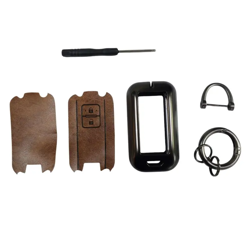 Suzuki Swift Metal Key Shell With Brown Luxury Keychain 1