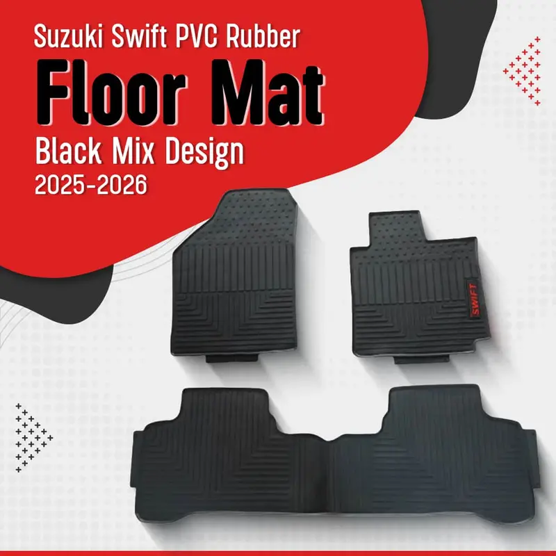 Suzuki Swift Pvc Rubber Floor Mat Black Mix Design 2025 1