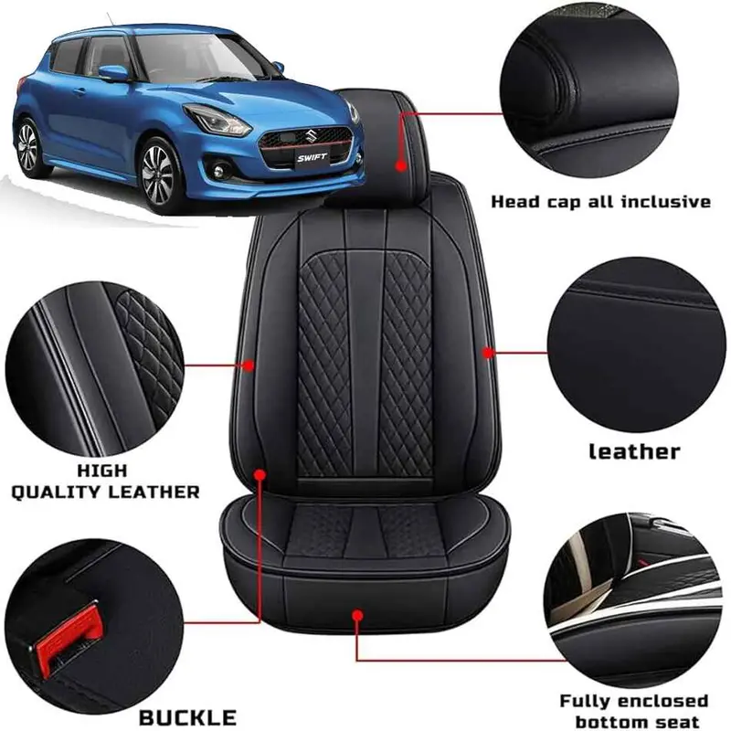 Suzuki Swift Seat Cover Japanese Leather Black Model 2022-2023 1