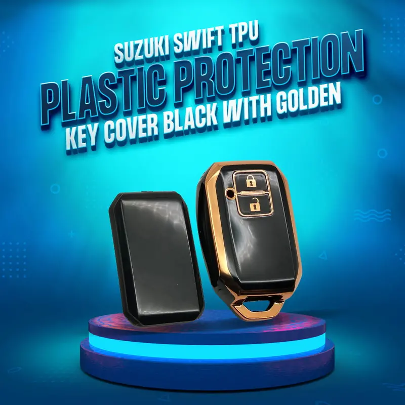 Suzuki Swift Tpu Key Cover Black With Golden 2 Buttons 2022 - 2024 1