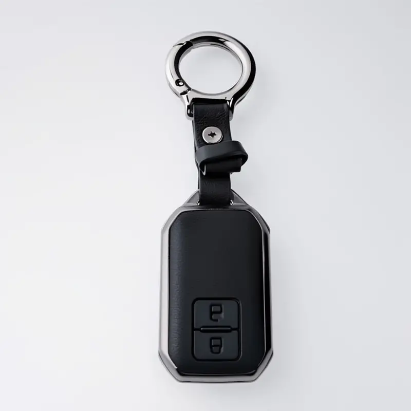 Suzuki Swift Tpu Key Cover With Keychain Black 2017 - 2022 - - Leather Texture 2