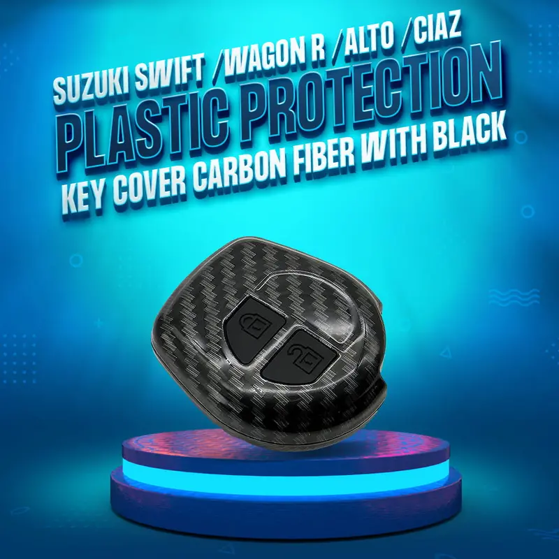 Suzuki Swift /Wagon R /Alto/ Ciaz Plastic Key Cover Carbon Fiber Black - - 2 Buttons 1