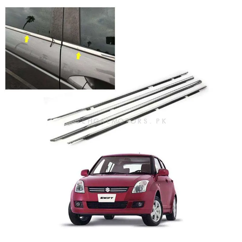 Suzuki Swift Window Chrome Weather Strips 4 Pcs 2010 - 2021 2