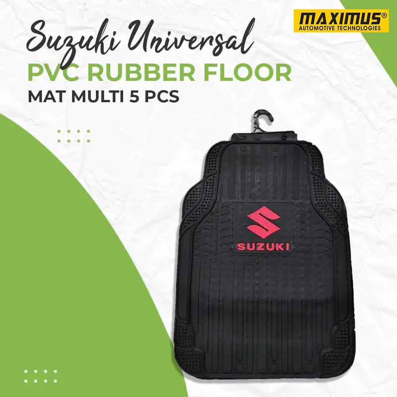 Suzuki Universal Pvc Rubber Floor Mat Mix Design -  5 Pcs - Foot Mat For Car 1