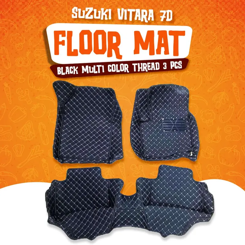 Suzuki Vitara 7D Floor Mats - Black - 3 Pcs 2016 - 2022 1