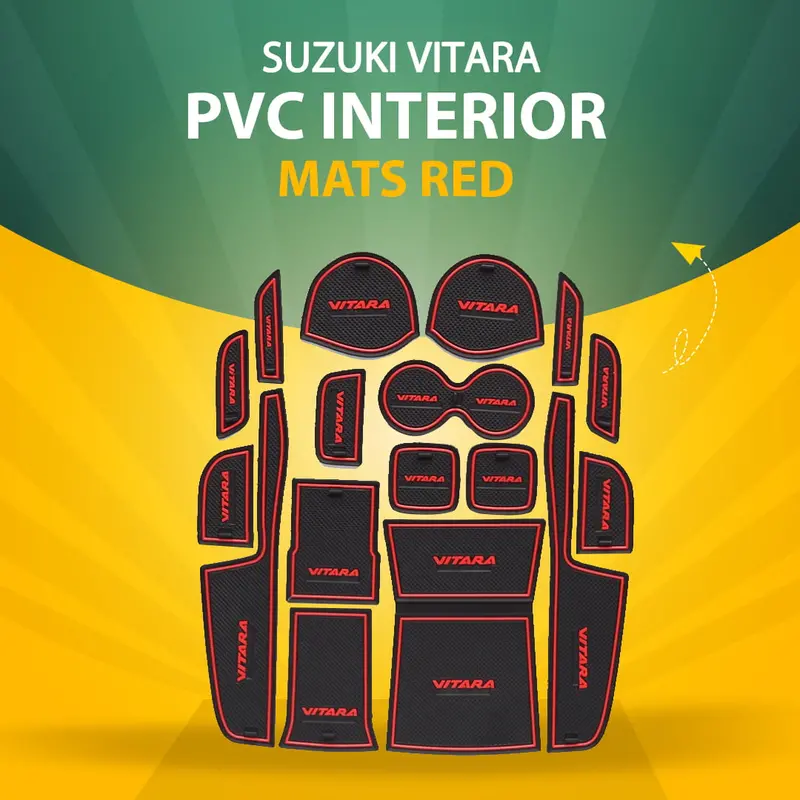 Suzuki Vitara Pvc Interior Mats Red 2016 - 2022 1