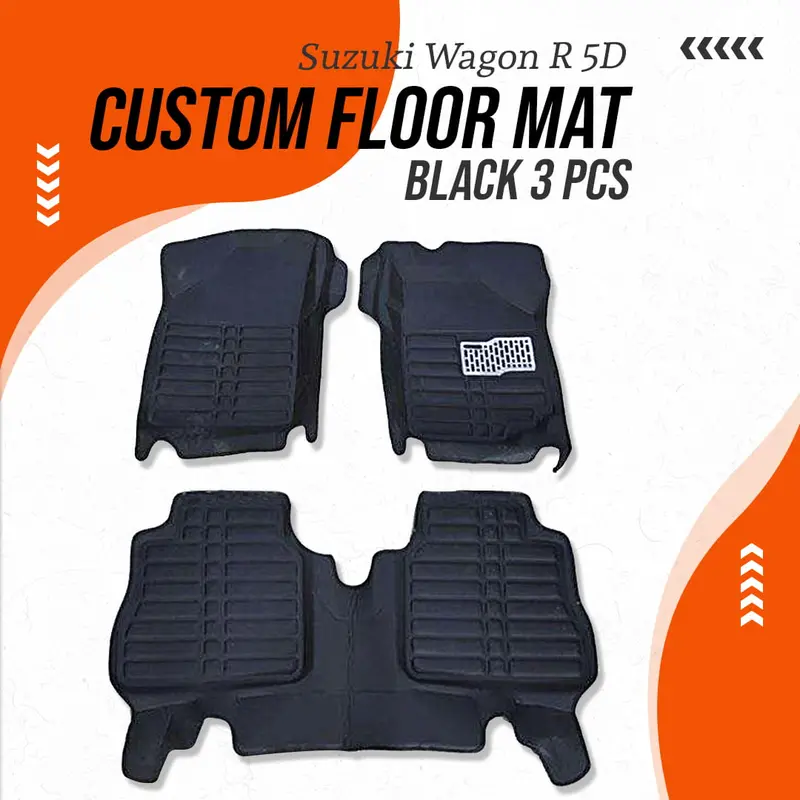 Suzuki Wagon R 5D Custom Floor Mat Black 3 Pcs 2014 - 2024 1