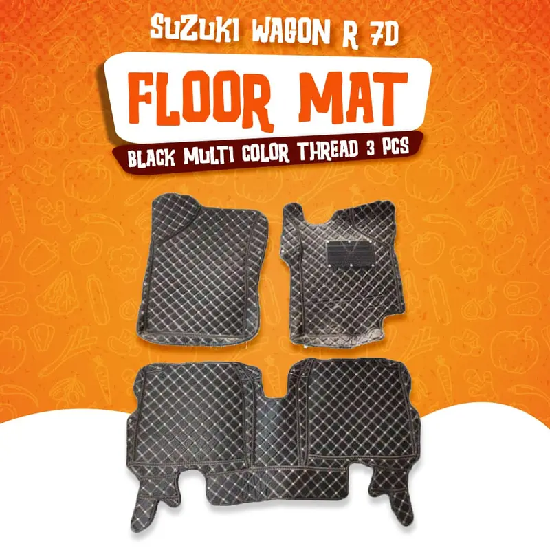 Suzuki Wagon R 7D Floor Mat- Black 2014 - 2024 - 3 Pcs Set 1