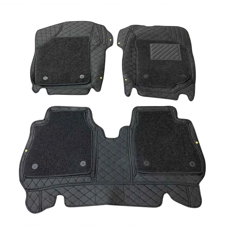 Suzuki Wagon R 9D Floor Mats Black With Black Grass 2014 - 2024 - Mix Thread 2