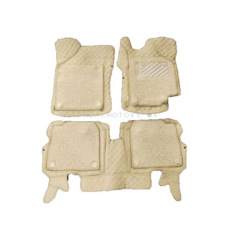 Suzuki Wagon R 9D Floor Mats Mix Thread 3 Pcs 2014 - 2024 - Beige And Beige 2
