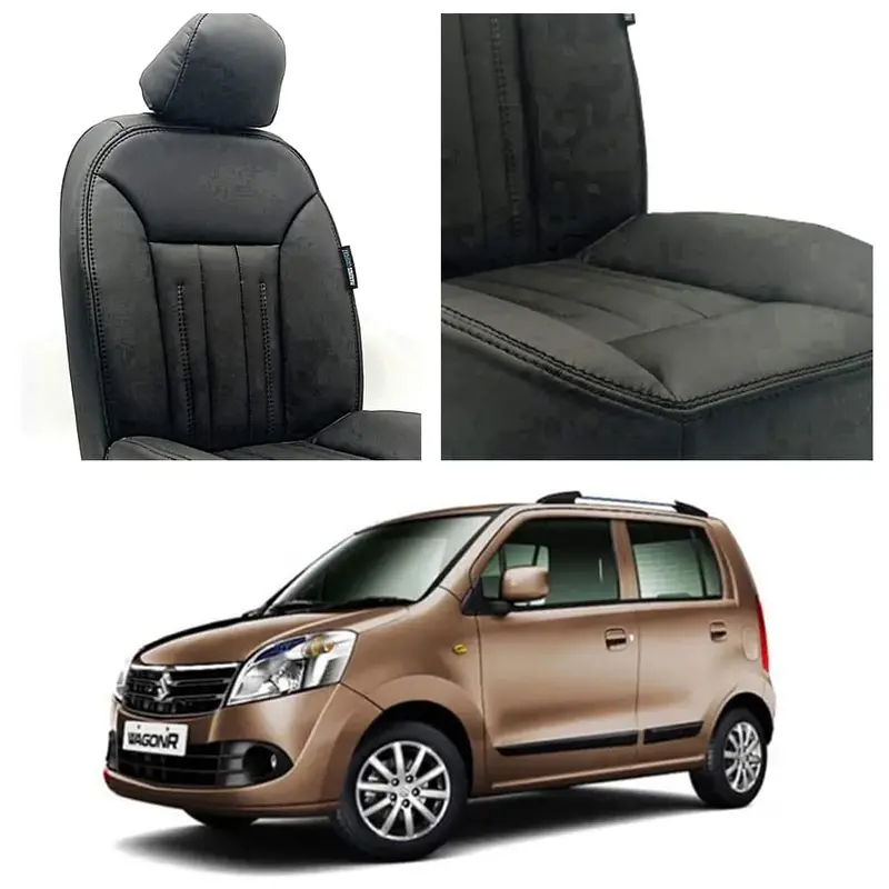 Suzuki Wagon R Audi Design Black Seat Covers 2014 - 2024 1
