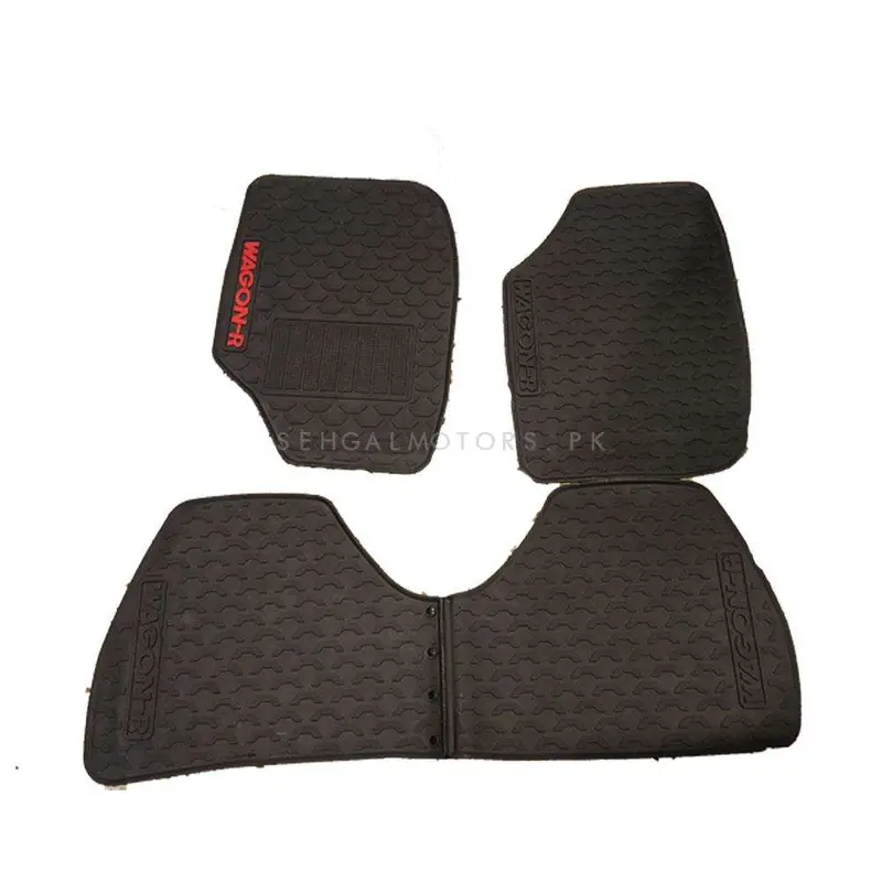 Suzuki Wagon R Custom Fit Pvc Rubber Floor Mat Black Mix Design 3 Pcs 2014 - 2024 2