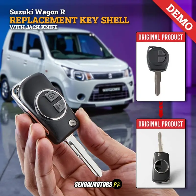 Suzuki Wagon R Jack Knife Key Shell Case Cover 2014 - 2024 - With Buttons - Replacement Casing 1