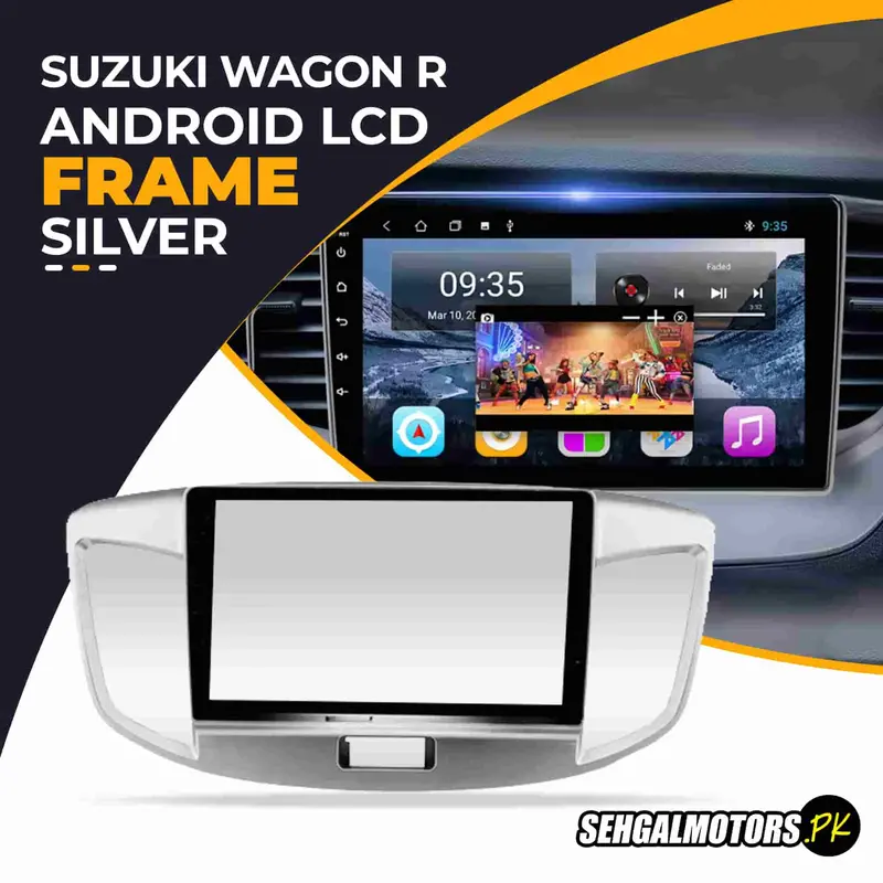 Suzuki Wagon R Japanese Android Lcd Frame With Grip Silver 2014 - 2024 - 9 Inches 1