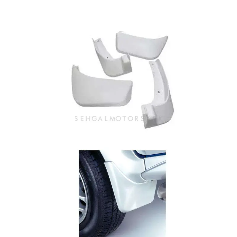 Suzuki Wagon R Mud Flaps White 4 Pcs 2014 - 2024 - Car Mudguard | Fender Mud Flaps | Splash Guards 2