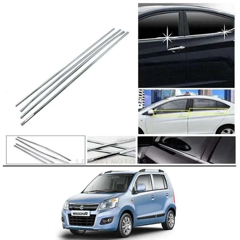 Suzuki Wagon R Window Chrome Weather Strips 4 Pcs 2014 - 2024 1