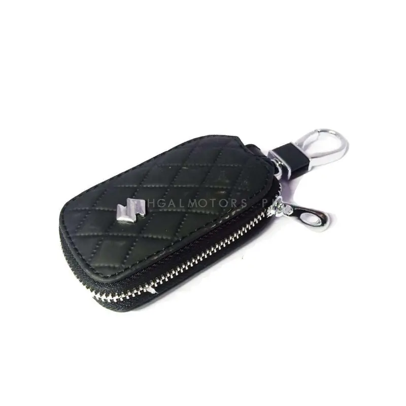 Suzuki Zipper 7D Style Key Cover Pouch Black With Keychain Ring 2