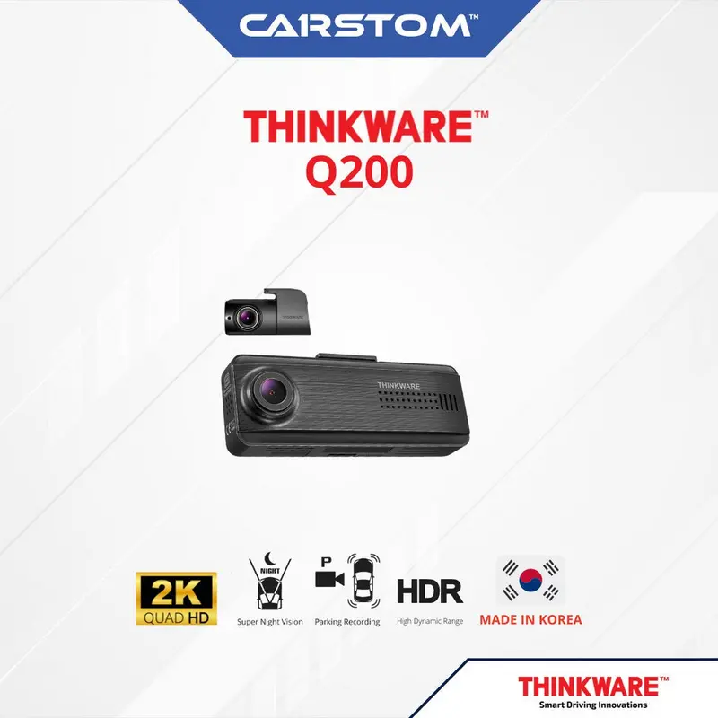 Thinkware Q200 2-Ch 2K Qhd Front/Back 1080P Fhd Car Dash Cam With 64Gb Sd, Parking Mode, Wifi, Night Vision 1