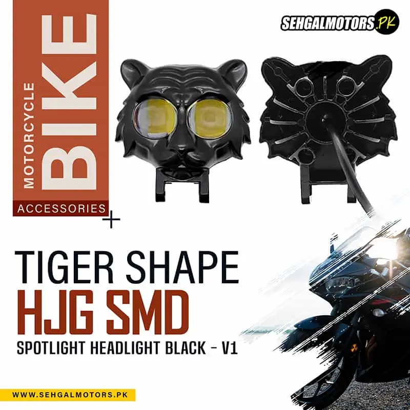 Tiger Shape ﻿Hjg Smd Spotlight Headlight Black - V1 1