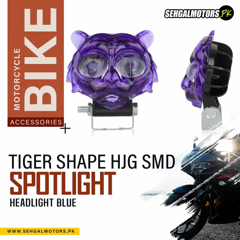 Tiger Shape ﻿Hjg Smd Spotlight Headlight Blue - V1 - Dual Lens Projector Lamp 1