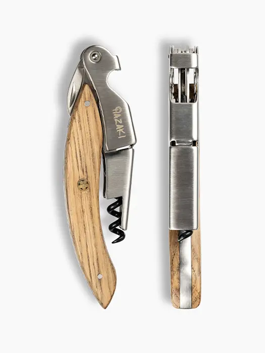 Tire-Bouchon À Double Levier Avec Manche En Bois- Hazaki 2