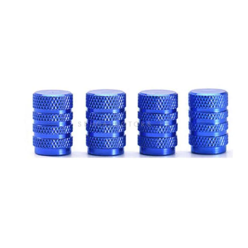 Tire Tyre Waves Style Air Valve Nozzle Caps Electric Blue - 4 Pieces 2
