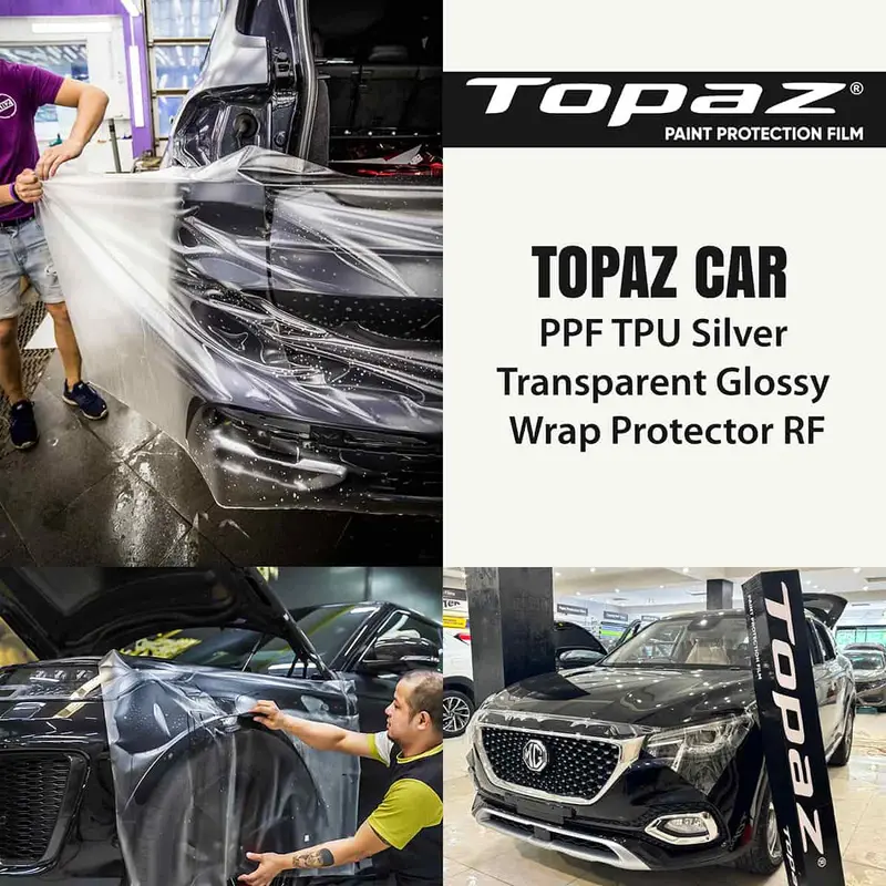 Topaz Car Ppf Tpu Silver Transparent Glossy Wrap Protector Rf - Paint Protection Film 1