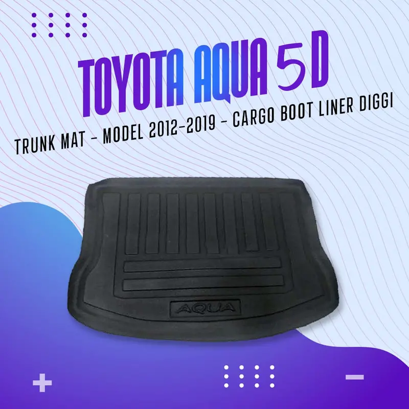Toyota Aqua 5D Tpe Trunk Mat 2012 - 2020 - Cargo Boot Liner Diggi Protection Tray Cover 1